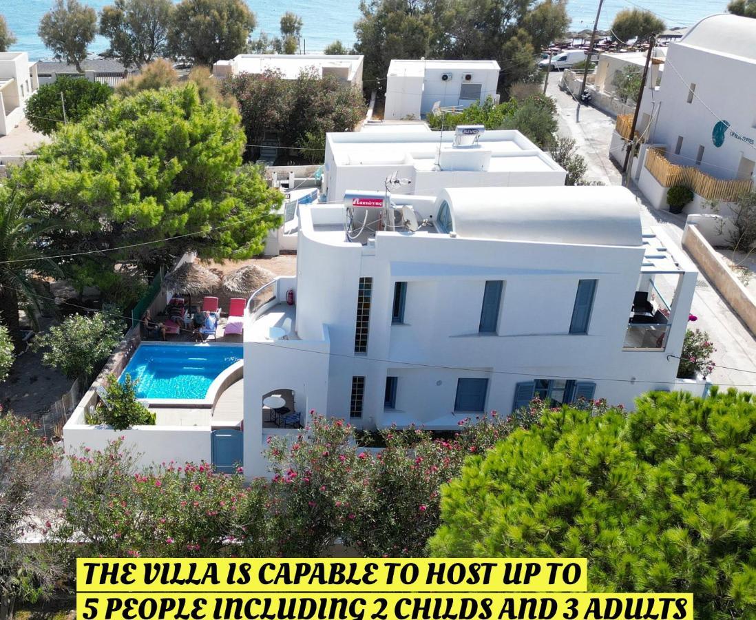 Located By The Sea One Beachfront Private Captain Lazaros Pool Villa With Loft In 750Sqm Spacious Private Plot-Jacuzzi-Sunrelax-Furnished Terace-Gazebo-Private Parking,Sleep 3 Adults And 2 Children, Just Steps From The Black Beach-Seaview Перисса Экстерьер фото