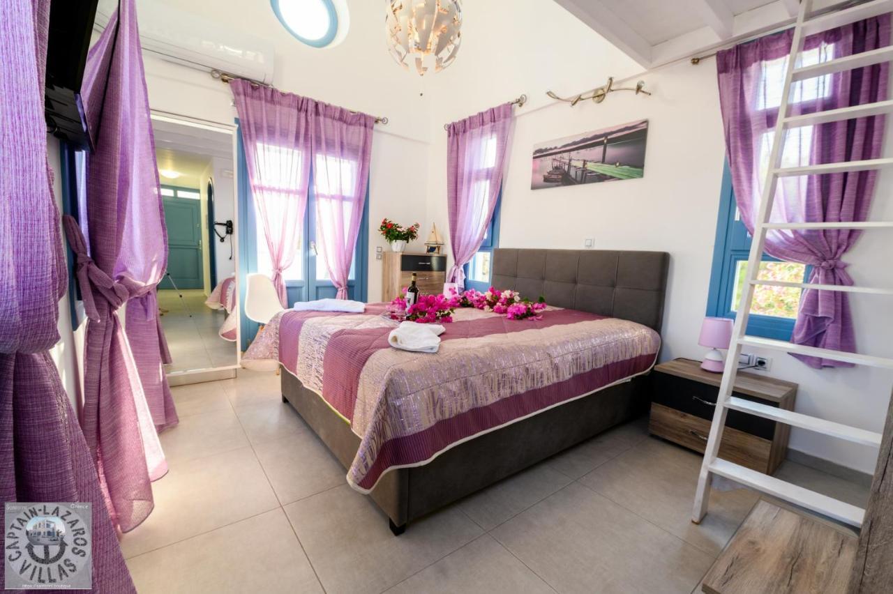 Located By The Sea One Beachfront Private Captain Lazaros Pool Villa With Loft In 750Sqm Spacious Private Plot-Jacuzzi-Sunrelax-Furnished Terace-Gazebo-Private Parking,Sleep 3 Adults And 2 Children, Just Steps From The Black Beach-Seaview Перисса Экстерьер фото