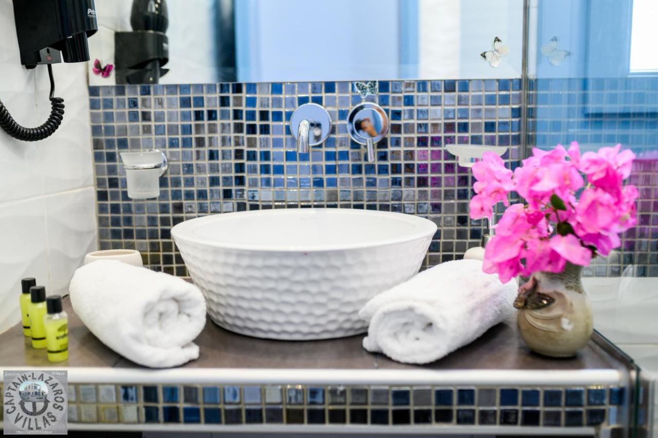 Located By The Sea One Beachfront Private Captain Lazaros Pool Villa With Loft In 750Sqm Spacious Private Plot-Jacuzzi-Sunrelax-Furnished Terace-Gazebo-Private Parking,Sleep 3 Adults And 2 Children, Just Steps From The Black Beach-Seaview Перисса Экстерьер фото